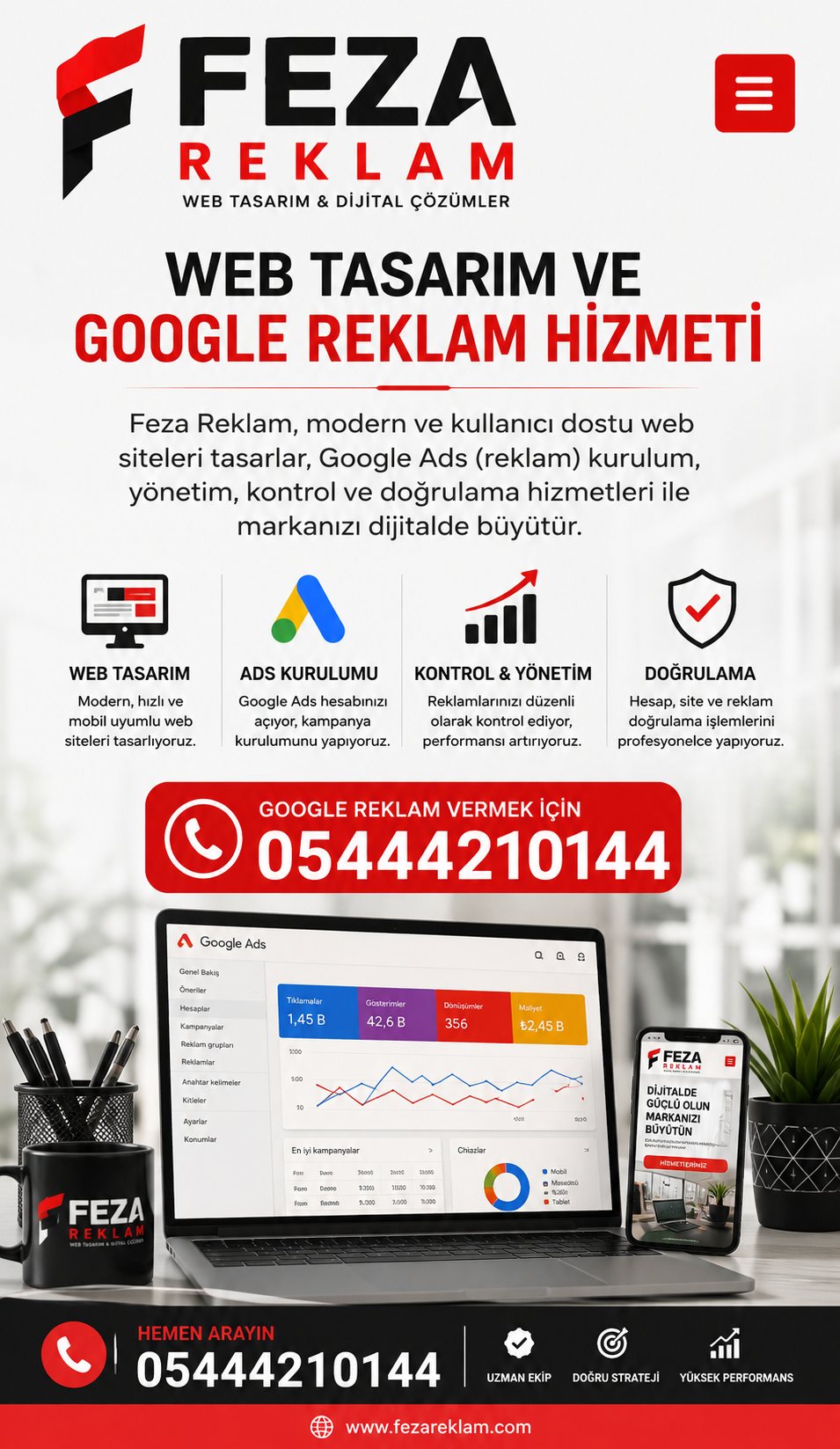 Feza Reklam web tasarım ve Google reklam hizmeti tanıtımı